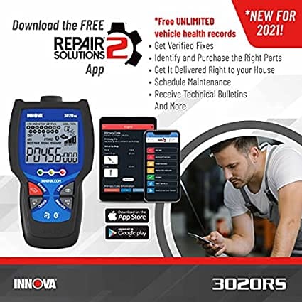 INNOVA 3020RS Fast & Easy-to-Use Check Engine Code Reader, OBD2 & ABS Scanner with Fix & Part Recommendations, Maintenance Schedules, & Free TSBs on iPhone & Android Visit the Innova Store for Diesel scanners and Diesel diagnostic
