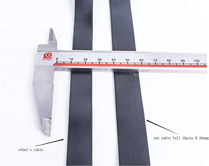 Full 16pin OBD II OBD2 Male to Female Extension Cable Flat Ribbon Cable with Angled connectors 30cm/1ft 16pin for Diesel scanners and Diesel diagnostic