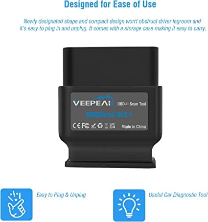 Veepeak OBDCheck BLE+ Bluetooth 4.0 OBD II Scanner for iOS & Android, Car Diagnostic Code Reader Scan Tool for Universal OBDII / EOBD Vehicles for Diesel scanners and Diesel diagnostic