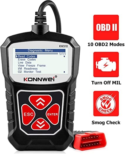 KONNWEI KW310 OBD2 Scanner Full OBDII Functions 10 Modes Car Engine Diagnostic Scanner Tool for All 1996 and Newer Cars (Black)