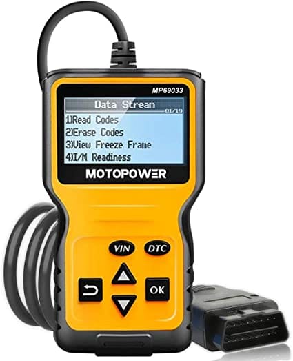 MOTOPOWER MP69033 Car OBD2 Scanner Code Reader Engine Fault Code Reader Scanner CAN Diagnostic Scan Tool for All OBD II Protocol Cars Since 1996, Yellow for Diesel scanners and Diesel diagnostic