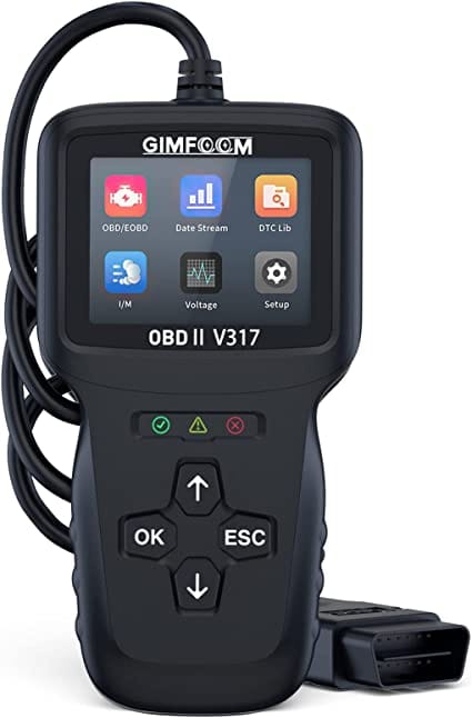 GIMFOOM V317 OBD2 Scanner, Professional Car Code Reader, Automotive Engine Fault Diagnostic Scan Tool, Car Scanner with O2 Sensor Freeze Frame I/M Readiness Battery Test, Applies to All OBD II Cars for Diesel scanners and Diesel diagnostic