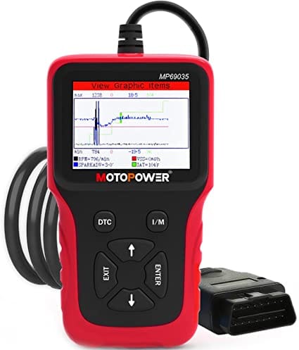 MOTOPOWER MP69035 OBD2 Scanner Universal Car Engine Fault Code Reader, CAN Diagnostic Scan Tool for All OBD II Protocol Cars Since 1996 Red for Diesel scanners and Diesel diagnostic