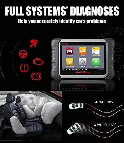 Autel Scanner MaxiCOM MK808, 2022 Bidirectional Diagnostic Tool Same as MaxiCheck MX808, 28+ Service, All System Diagnosis, Injector Coding/EPB/BMS/SAS/TPMS/AutoVIN/ABS Bleeding, FCA Autoauth for Diesel scanners and Diesel diagnostic