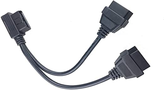 Right Angle OBD2 Splitter Y Cable Male Splitter to 2 Female Extension Cable 1ft Feet 30cm/12" (1male to 2 Female) 24AWG for Diesel scanners and Diesel diagnostic