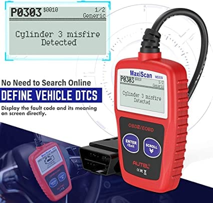 Autel OBD2 Scanner MS309 Universal Car Engine Fault Code Reader, Check Engine Light and Emission Monitor Status, OBDII CAN Diagnostic Scan Tool for Diesel scanners and Diesel diagnostic