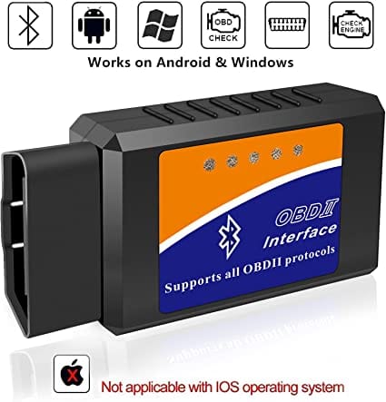 OBD2 Scanner Bluetooth Code Reader for Android Windows, Auto Car Diagnostic Scan Tool Odb2 OBDII Adapter for Check Engine Light for Torque Pro, OBD Fusion, DashCommand, Car Scanner App for Diesel scanners and Diesel diagnostic