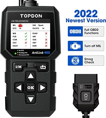 OBD2 Scanner, Car Code Reader, TOPDON AL400 Check Engine Light Scan Tool, Car Scanner with O2 Sensor/Freeze Frame/I/M Readiness/Smog Check/DTC Lookup, CAN Diagnostic Scanner for All OBDII Cars for Diesel scanners and Diesel diagnostic