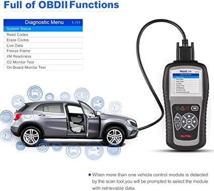 Autel MaxiLink ML519 OBD2 Code Reader [Same with AutoLink AL519], Enhanced Mode 6 Fault Code Reader, Turn Off Check Engine Light (MIL), Clear Codes, One-Click Smog Check, Upgraded Ver. of AL319 for Diesel scanners and Diesel diagnostic