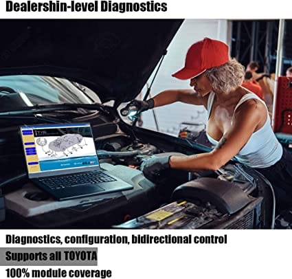 VCI J2534 Cable Fit for Toyota TIS Techstream - Latest Version V16.00.017, Firmware V1.4.8, Scanner Adapter Diagnostic Cable Scan Tool, OBD2 Diagnostic Cable, Support Win XP WIN7 WIN10 32/64bits for Diesel scanners and Diesel diagnostic