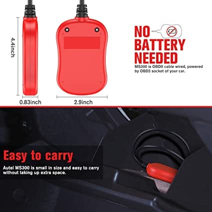 Autel MS300 OBD2 Scanner Code Reader, Turn Off Check Engine Light, Read & Erase Fault Codes, Check Emission Monitor Status CAN Diagnostic Scan Tool for Diesel scanners and Diesel diagnostic