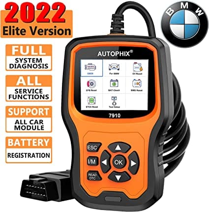 AUTOPHIX Enhanced BMW Full Systems Diagnostic Scan Tool 7910 BMW All Special Functions OBD2 Scanner Auto Fault Code Reader Battery Registration Tool for All BMW After 1996 [2022 Version] for Diesel scanners and Diesel diagnostic