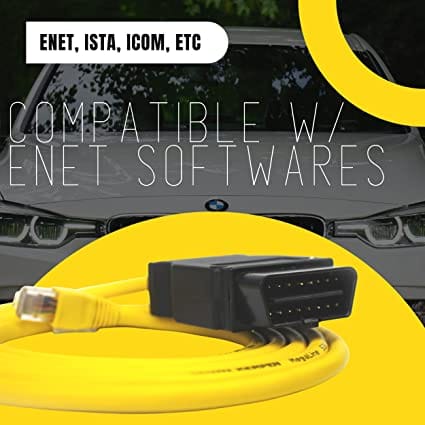 OHP ENET OBD Cable for BMW ICOM E-SYS ISTA | Bootmod3 Bimmercode OBD2 | Coding F-Series | 5 Feet for Diesel scanners and Diesel diagnostic