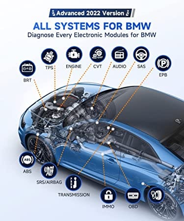 BMW All Systems All Maintenance Service Scanner FOXWELL NT510 Elite Automotive Obd2 Code Reader Bidirectional Diagnostic Scan Tool with ABS Bleed SRS EPB SAS TPS Active Test Battery Registration for Diesel scanners and Diesel diagnostic