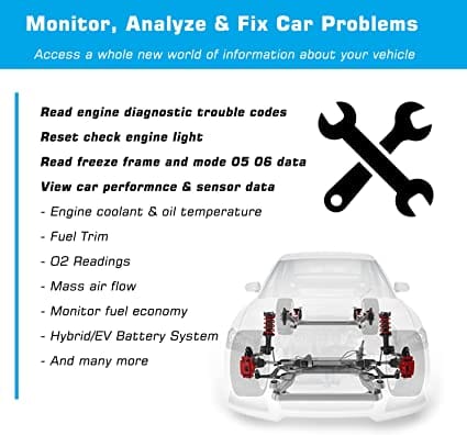 Veepeak Mini Bluetooth OBD II Scanner for Android Only, Auto Check Engine Light Code Reader Diagnostic Scan Tool Supports Torque Pro, OBD Fusion, Car Scanner App for Diesel scanners and Diesel diagnostic