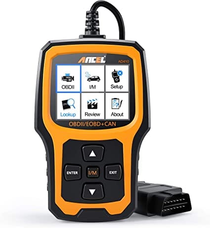 ANCEL AD410 Enhanced OBD II Vehicle Code Reader Automotive OBD2 Scanner Auto Check Engine Light Scan Tool (Black/Yellow) for Diesel scanners and Diesel diagnostic