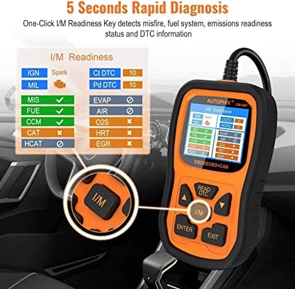 AUTOPHIX OBD2 Scanner Enhanced OM126P Vehicle Code Reader Auto Diagnostic Check Engine Light for All OBDII Car After 1996[Upgrade Version] for Diesel scanners and Diesel diagnostic