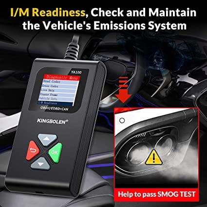 KINGBOLEN YA100 OBD2 Scanner, OBD2 Code Reader Automotive Engine Fault Code Reader, OBDII Full Functions Car Diagnostic Scan Tool with Vehicle Voltage Test for All OBD2 Protocol 12V Cars Since 1996 for Diesel scanners and Diesel diagnostic