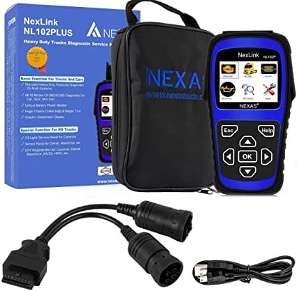 Heavy Duty Truck Scan Tool NL102 Plus Auto Scanner with DPF/Sensor Calibration/Oil Reset + Check Engine for Cars; Truck & Car 2 in 1 Code Reader (Upgrade Version) for Diesel scanners and Diesel diagnostic