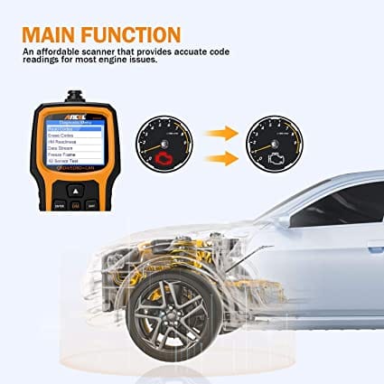 ANCEL AD410 Enhanced OBD II Vehicle Code Reader Automotive OBD2 Scanner Auto Check Engine Light Scan Tool (Black/Yellow) for Diesel scanners and Diesel diagnostic