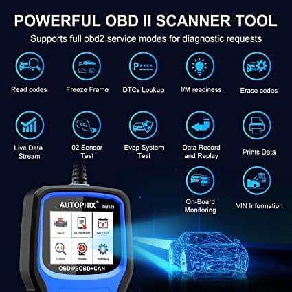 AUTOPHIX OM129 Code Reader, Upgraded Graphing Battery Test, Check Engine Code Reader With Full OBD2 Function, Enhanced Code Definition Car Diagnostic Tool for All OBDII Car After 1996[Upgrade Version] for Diesel scanners and Diesel diagnostic