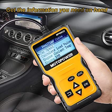 MOTOPOWER MP69033 Car OBD2 Scanner Code Reader Engine Fault Code Reader Scanner CAN Diagnostic Scan Tool for All OBD II Protocol Cars Since 1996, Yellow for Diesel scanners and Diesel diagnostic