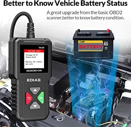 EDIAG Car OBD2 Scanner YA-101 Auto Code Reader for Check Engine Light,O2 Sensor,EVAP Test,On-Board Monitor Test,Smog Check,OBD2 Diagnostic Scan Tool for All OBD2 Cars Since 1996[Upgrade Version] for Diesel scanners and Diesel diagnostic