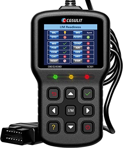 Car Code Reader CGSULIT SC301 OBD2 Scanner Check Engine Light with Reset Full OBDII Functions Generic Vehicle Diagnostic Scan Tool for Smog Check, Live Data, DTC Lookup, On-Board Monitor Test, Black for Diesel scanners and Diesel diagnostic
