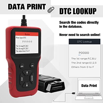 MOTOPOWER MP69035 OBD2 Scanner Universal Car Engine Fault Code Reader, CAN Diagnostic Scan Tool for All OBD II Protocol Cars Since 1996 Red for Diesel scanners and Diesel diagnostic