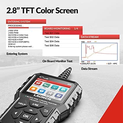 LAUNCH OBD2 Scanner CR529 One-Click I/M, Full OBDII Code Reader, 5 Years Quality Backup, Free Lifetime Update Diagnostic Scan Tool, Clear Codes, Check Engine Light for DIYers with Cars After 1996 for Diesel scanners and Diesel diagnostic