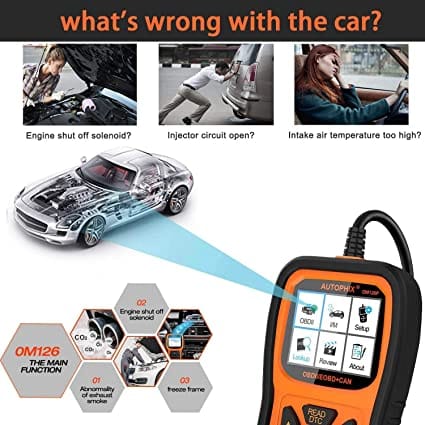 AUTOPHIX OBD2 Scanner Enhanced OM126P Vehicle Code Reader Auto Diagnostic Check Engine Light for All OBDII Car After 1996[Upgrade Version] for Diesel scanners and Diesel diagnostic