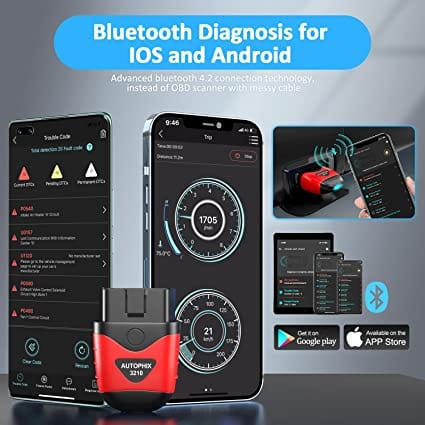 AUTOPHIX 3210 Bluetooth OBD2 Scanner Enhanced Universal Car Code Readers & Scan Tools Diagnostic Scanner with Performance Test Battery Test Check Engine Light Exclusive APP for iPhone, iPad & Android for Diesel scanners and Diesel diagnostic