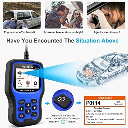 AUTOPHIX OM129 Code Reader, Upgraded Graphing Battery Test, Check Engine Code Reader With Full OBD2 Function, Enhanced Code Definition Car Diagnostic Tool for All OBDII Car After 1996[Upgrade Version] for Diesel scanners and Diesel diagnostic