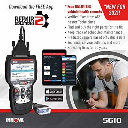 INNOVA 5610, Newest 2022 OBD2 Bidirectional Scan Tool with Free Lifetime Updates, Easy-to-Use OE-Level All ECU Scan, Special Functions, Active Tests, Service Resets, Get Free TSBs on iPhone & Android for Diesel scanners and Diesel diagnostic