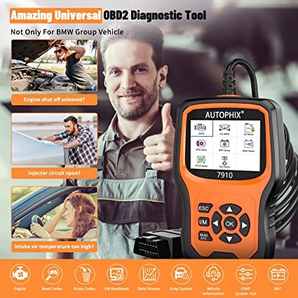 AUTOPHIX Enhanced BMW Full Systems Diagnostic Scan Tool 7910 BMW All Special Functions OBD2 Scanner Auto Fault Code Reader Battery Registration Tool for All BMW After 1996 [2022 Version] for Diesel scanners and Diesel diagnostic