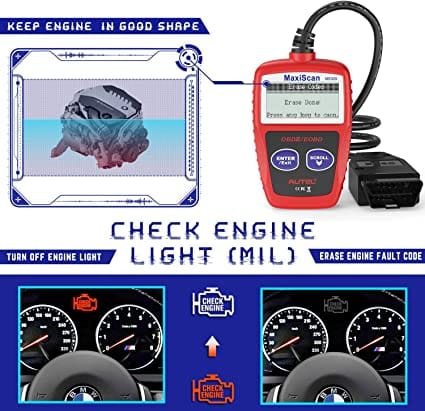 Autel OBD2 Scanner MS309 Universal Car Engine Fault Code Reader, Check Engine Light and Emission Monitor Status, OBDII CAN Diagnostic Scan Tool for Diesel scanners and Diesel diagnostic