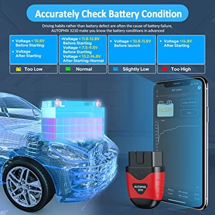 AUTOPHIX 3210 Bluetooth OBD2 Scanner Enhanced Universal Car Code Readers & Scan Tools Diagnostic Scanner with Performance Test Battery Test Check Engine Light Exclusive APP for iPhone, iPad & Android for Diesel scanners and Diesel diagnostic