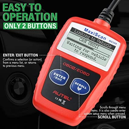 Autel OBD2 Scanner 2022 Newest MS309 Automotive Check Engine Code Reader, Check Emission Monitor Status, CAN Diagnostic Scan Tool for All OBDII Protocol Vehicles After 1996 for Diesel scanners and Diesel diagnostic