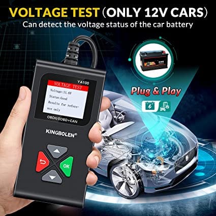 KINGBOLEN YA100 OBD2 Scanner, OBD2 Code Reader Automotive Engine Fault Code Reader, OBDII Full Functions Car Diagnostic Scan Tool with Vehicle Voltage Test for All OBD2 Protocol 12V Cars Since 1996 for Diesel scanners and Diesel diagnostic