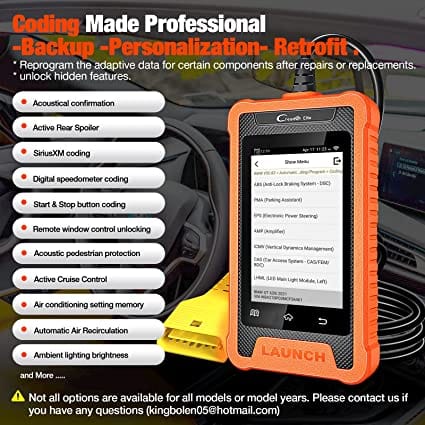 LAUNCH Elite BMW Full Systems Bi-Directional Diagnostic Scan Tool, BMW All Special Functions OBD2 Scanner Code Reader, ECU Coding, Key Programming, AUTO VIN, Battery Registration Tool for BMW Mini RR for Diesel scanners and Diesel diagnostic