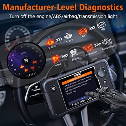 ANCEL FX2000 Enhanced Four-System Diagnostic Scanner, Premier Auto ABS SRS Airbag Transmission Scan Tool, Car Check Engine OBD2 Code Reader with 16GB TF Card [2022 Newest Version] for Diesel scanners and Diesel diagnostic