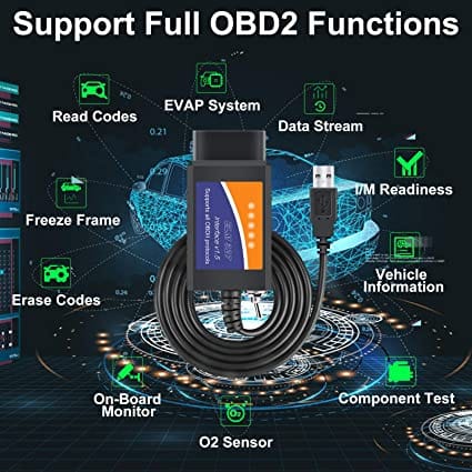 FORScan ELM327 OBD2 USB Adapter for Windows, Diagnostic Coding Tool with MS-CAN/HS-CAN Switch for Ford Lincoln Mazda Mercury Series Vehicles for Diesel scanners and Diesel diagnostic